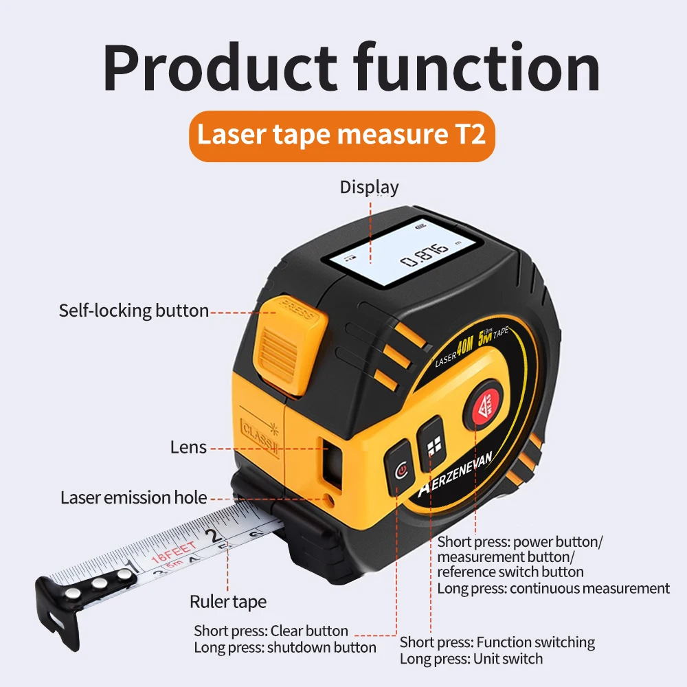 80m Laser Tape Measure Tape Me - Industrial Laser Rangefinder review and price