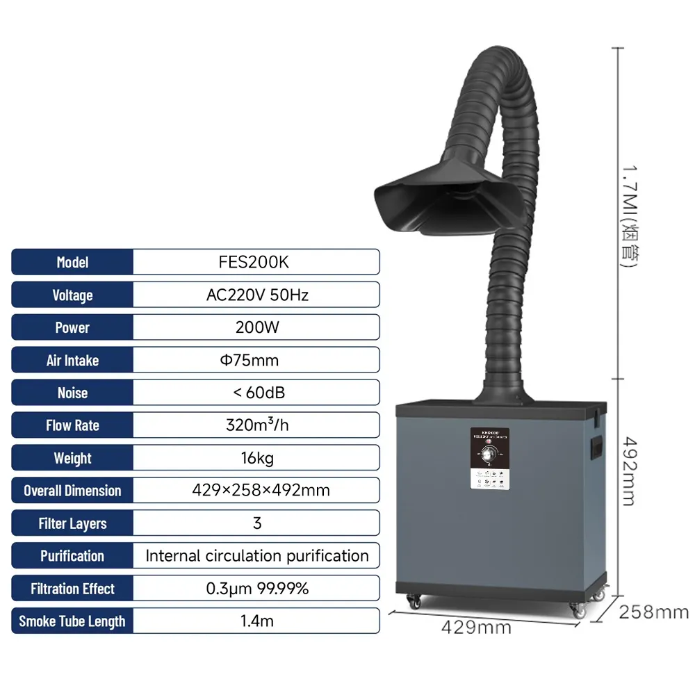 KNOKOO 200W Industrial Dust Fi - Fume Extractor Laser review and price